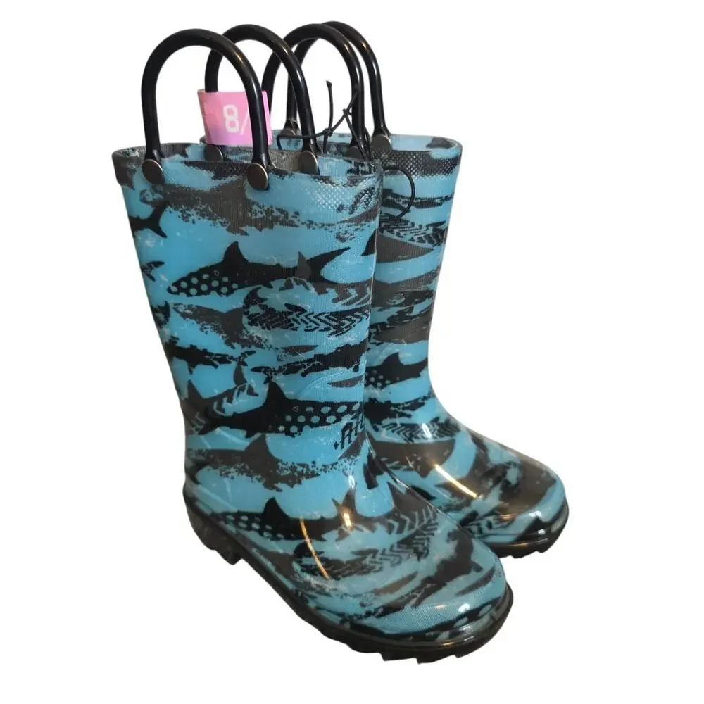 Members Mark Shark Light-Up Rain Boots, NWT, Size 7/8